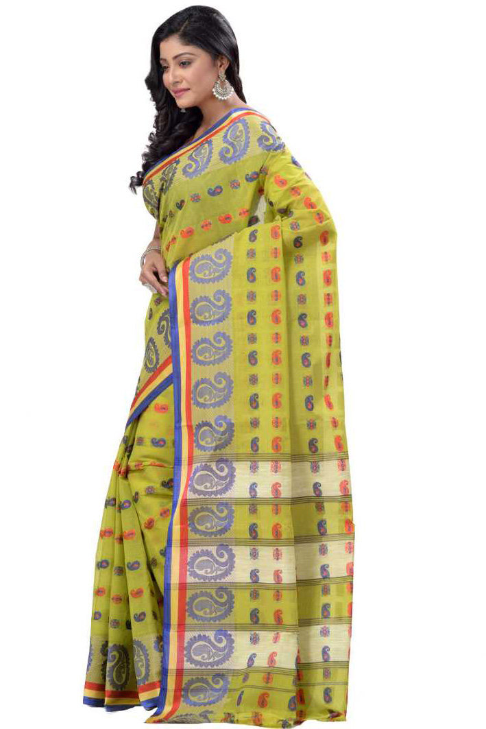 Green Pure Cotton Kanak_Chur Tant Saree (450)